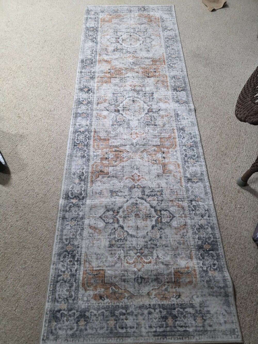 Brand new indoor area rug runner washable farmhouse antique look